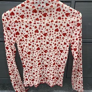 Forever 21 mesh heart blouse Medium